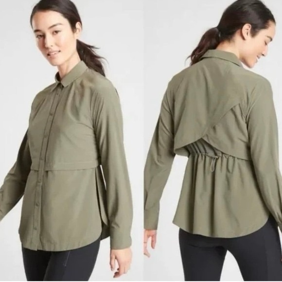 Athleta Jackets & Blazers - Athleta Womens Northstar Shirt, Olive Green, Featherweight Stretch, S